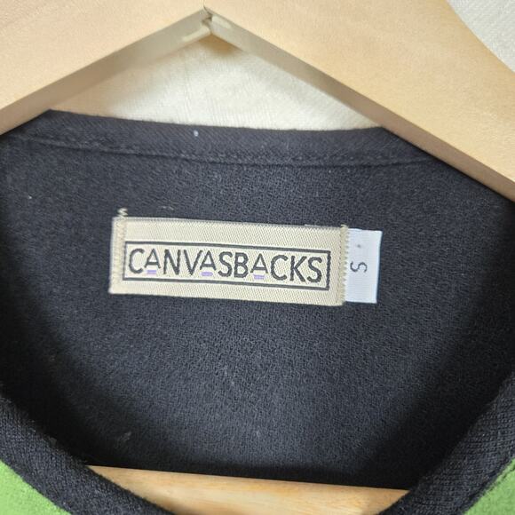 VTG Wool Blend Canvasbacks Jacket S Green Black Mixed Print Art To Wear Boho - Picture 8 of 13